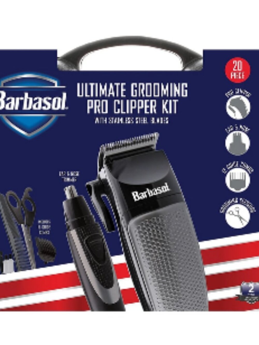 Barbasol 20-Piece Ultimate Grooming Pro Clipper Kit, CBH1-4003-KIT